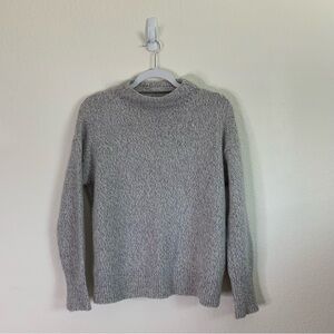 Vince womens gray marked chunky knit funnel neck wool sweater XS